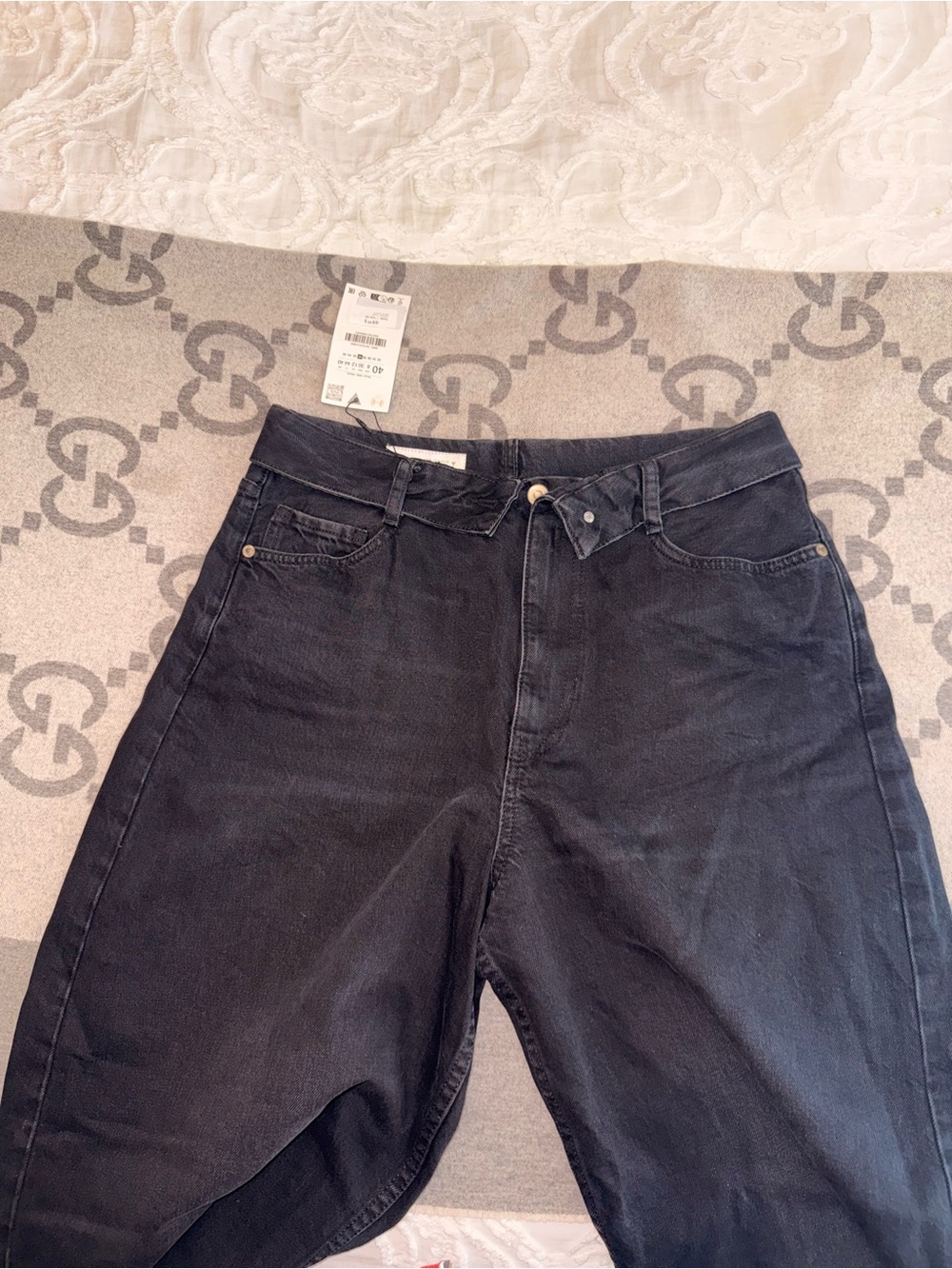 Zara Black Wide Leg Flared Jeans - Picture 5 of 13